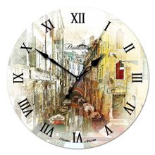 Настенные часы из дерева Династия 02-003 Улица в Венеции