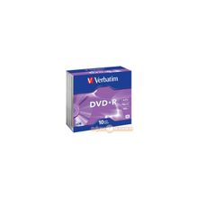 Записываемый DVD-диск DVD+R VERBATIM 4.7ГБ,  16x,  10шт  уп,  Slim Case,  (43657)