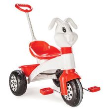 Трехколесный велосипед Pilsan"Bunny"с родительской ручкой цвет бело-красный