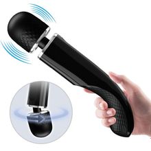 Черный вибратор-жезл Charming Massager Plus - 29 см. (246763)