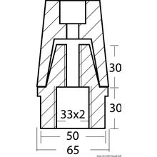 Osculati Ogive shaft anode w zinc plate 45 mm 33x2 mm, 43.122.46