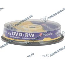 Диск DVD+RW 4.7ГБ 4x Verbatim "43488", пласт.коробка, на шпинделе (10шт. уп.) [44726]