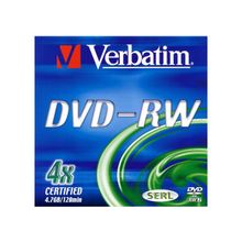 Диск DVD-RW Verbatim 4,7Gb 4x Jewel Case (10шт) 43486