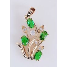 Кулон с зелёным фианитом "Райские ягоды"