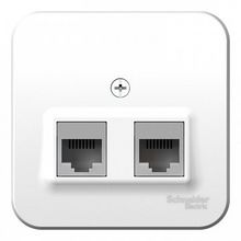 Розетка компьютерная 2xRJ45 Cat.5 BLANCA, белый |  код. BLNIA045451 |  Schneider Electric