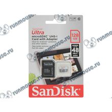 Карта памяти 128ГБ SanDisk "Ultra SDSQUNB-128G-GN6TA" microSD XC UHS-I Class10 + адаптер [138368]