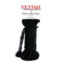 Pipedream Черная веревка для фиксации Deluxe Silky Rope - 9,75 м.