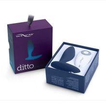 We-vibe Синяя анальная пробка для ношения Ditto с вибрацией и пультом ДУ - 8,8 см.