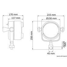 Osculati Night Eye light made of chomed brass 12 V, 13.239.00