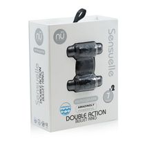 NU Sensuelle Черное эрекционное виброкольцо DOUBLE ACTION COCKRING