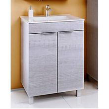 Aqwella Тумба с раковиной Бриг 60 дуб седой, с дверцами