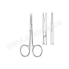 Ножницы глазные IRIS, прямые, остроконечные, 9 см (арт. 11-620-09-07) KLS Martin, Германия