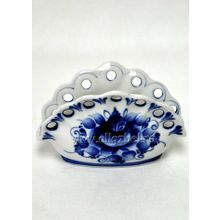 Салфетница "Оленька". Гжельский фарфор. арт. 1160