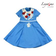 Leya.me Платье голубое - бабочка с кружевом PR-026