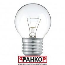 Лампа накал. Philips P45 60W E27 CL шарик прозрачный