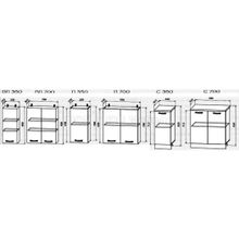 Кухня Квадро прямая с высокими верхними стеклянными шкафами 3000мм (модульная)