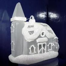 SHLights Светильник декоративный Домик-4, 1 RGB-светодиод, для помещений, на батарейках, стекло, перемена цвета (GM3202-4)