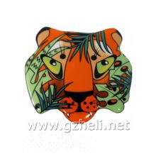 Сувенир в цвете "Тигр Джунгли" магнит. Гжельский фарфор. арт. 3658
