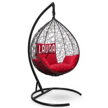 Кресло кокон подвесное SEVILLA VELOUR черное + каркас