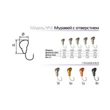 SPIDER Мормышка W Spider Муравей с отверстием 5,0 мм 1,85 гр. BN (модель 14)