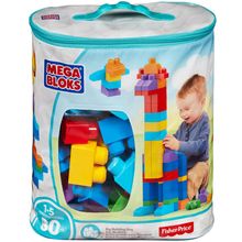 Mega Bloks 80 деталей в сумке First Builders голубой