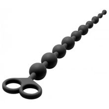 XR Brands Анальные бусы Captivate Me 10 Bead Silicone Anal Beads - 34 см. (черный)
