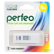 Perfeo USB Drive 16GB S02 White PF-S02W016