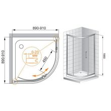 Душевой уголок Cezares Porta R1 (90x90) прозрачное стекло