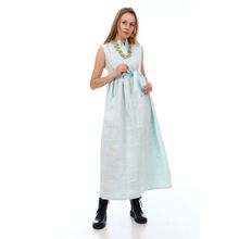 Платье безрукавное миди изо льна - Соландж | голубое