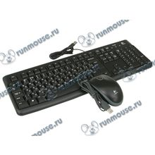 Комплект клавиатура + мышь Logitech "MK120 Desktop", черный (USB) (ret) [90473]