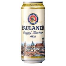 Пиво Пауланер Оригинальное Мюнхенское, 0.500 л., 4.9%, лагер, светлое, железная банка, 24