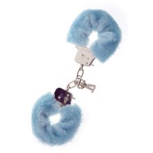 Dream Toys Голубые меховые наручники METAL HANDCUFF WITH PLUSH BLUE (голубой)