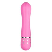 EDC Wholesale Розовый мини-вибратор Diamond Vibrator со стразами - 11,4 см. (розовый)