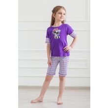 Пижама детская Мульти с бриджами фиолет