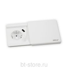 Розетка Evoline Square80 220+USB-зарядное (927.00.021) белая