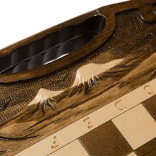 Шахматы + нарды резные c Араратом 40 с ручкой