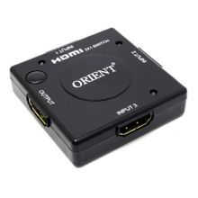 Переключатель 3 HDMI входа =>1 HDMI выход, переключение кнопкой, Orient HS0301L+