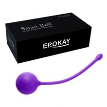 Erokay Фиолетовый металлический шарик с хвостиком в силиконовой оболочке (фиолетовый)