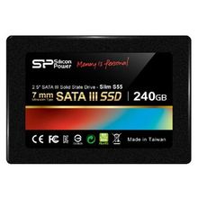 240gb Накопитель ssd s55 silicon power 2,5" sata iii 550 530 mb s 7mm ультратонкий (siliconpower) sp240gbss3s55s25