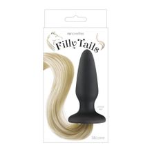 NS Novelties Чёрная анальная пробка с хвостом цвета блонд Filly Tails Palomino