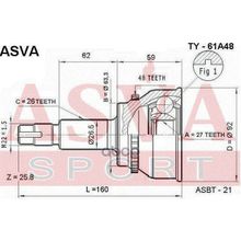 Шрус Внешний Toyota  Estima Previa Acr30  40, Alphard, Kluger 27*63,3*26 Мм ASVA арт. TY61A48