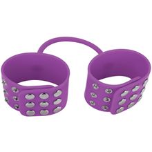 Фиолетовые силиконовые наручники с заклепками Фиолетовый