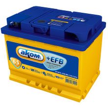 Аккумулятор автомобильный АКОМ +EFB 6СТ-65 пп. 242x175x190
