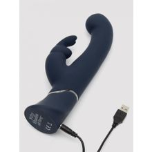 Темно-синий вибратор-кролик Greedy Girl Real-Feel Rabbit Vibrator - 25,4 см. (225157)