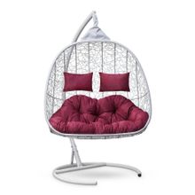 Кресло кокон подвесное SEVILLA TWIN белое + каркас