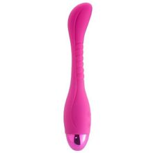 Розовый вибратор INDULGENCE Slender G Vibe - 21 см.