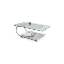 Мебелик Стол журнальный Дуэт 10 металлик прозрачный