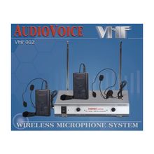 Радиосистема AUDIOVOICE VHF002-2HM с 2-мя портативными передатчиками 2 головных и 2 пеличных микрофона