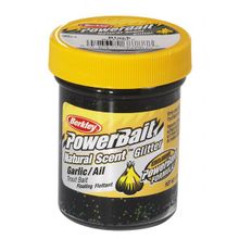 Форелевая паста Powerbait Natural Scent Glitter Garlic, Black Berkley