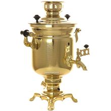 Набор самовар электрический 3 литра желтый цилиндр с автоотключением "Золото", арт. 120304к